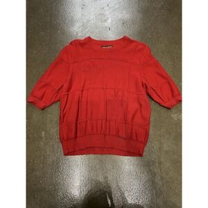 Geiger Sweater Womens Size 42 Red Short Sleeve Knit Crewneck Austria Pullover